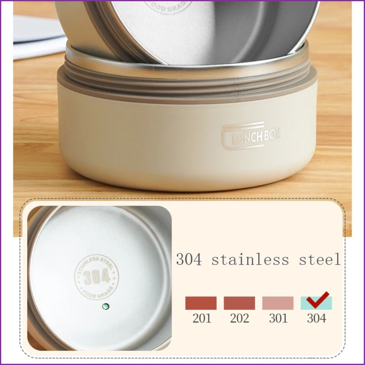 أربع علب غداء دائرية مع حقائب معزولة